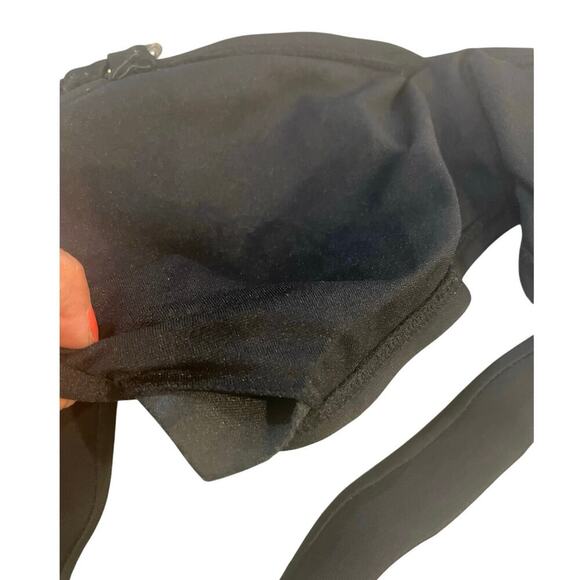 Y2K APOSTROPHE BIKINI TOP BRALETTE CRISSCROSS STRAP SZ L BLACK /PADDINGS BEACHY - Picture 15 of 16